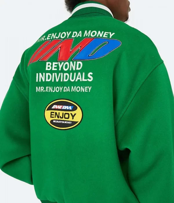 MEDM DA Money Wool Letterman Jacket green