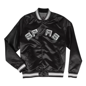 Black San Antonio Spurs Satin Jacket