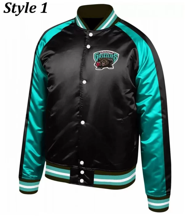 Vancouver Grizzlies Aqua Green and Black Jacket