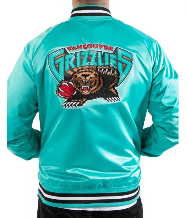 Bomber Vancouver Aqua Green Grizzlies Jacket back