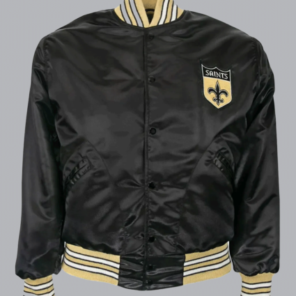 New Orleans Saints Satin Black Jacket