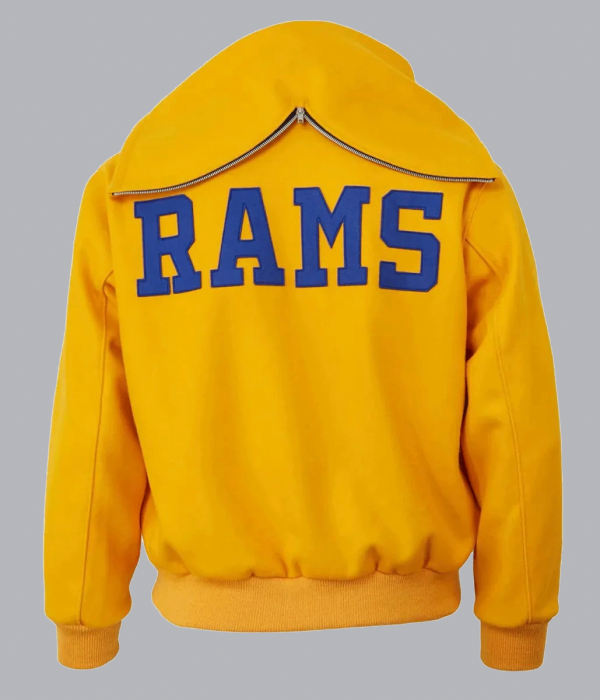 Los Angeles Rams Wool Yellow Hooded Jacket back