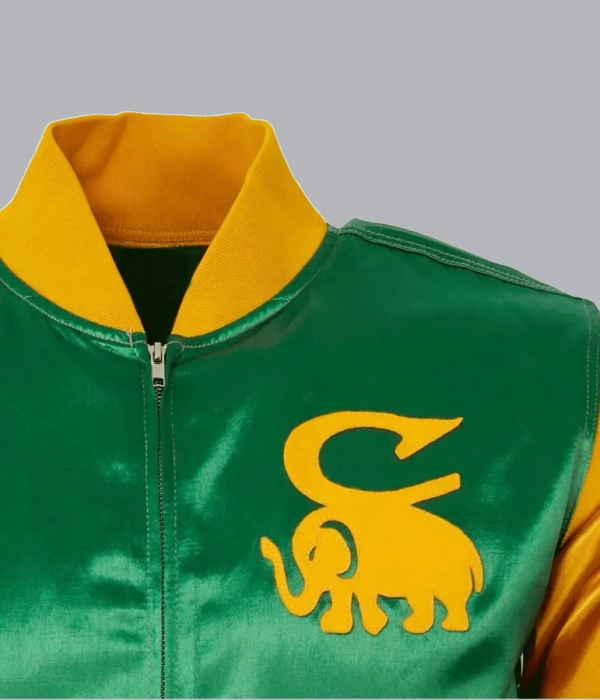 Block Cienfuegos Elefantes Yellow and Green Satin Jacket