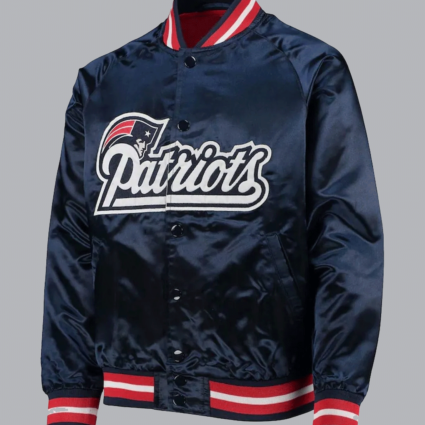 New England Patriots Raglan Full-Snap Satin Jacket