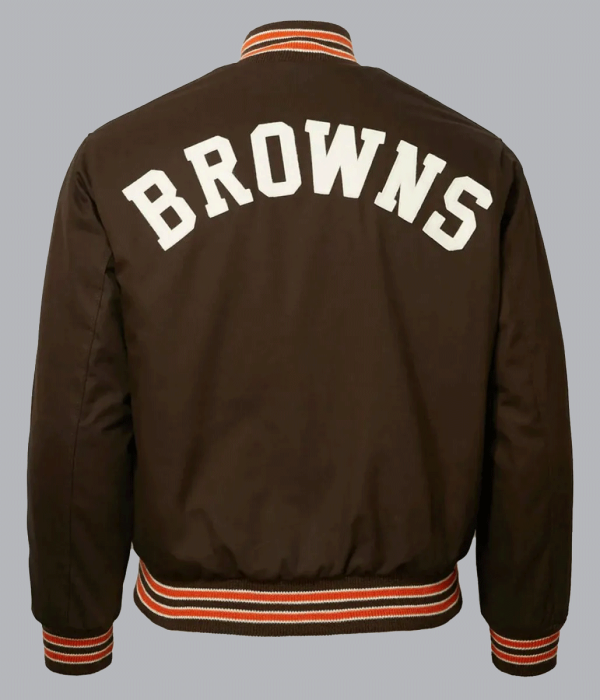Cleveland Browns Brown Satin Jacket back
