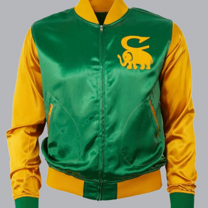 Color Block Cienfuegos Elefantes Yellow and Green Satin Jacket