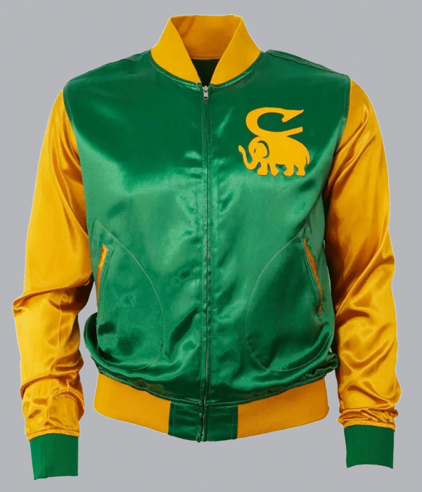 Color Block Cienfuegos Elefantes Yellow and Green Satin Jacket