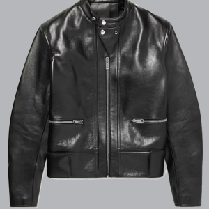 Biker Style Slim Fit Leather Black Jacket