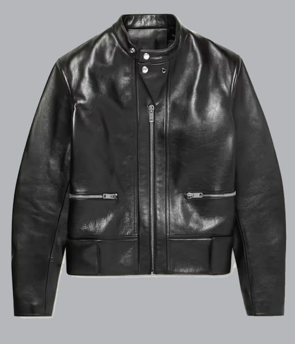 Biker Style Slim Fit Leather Black Jacket