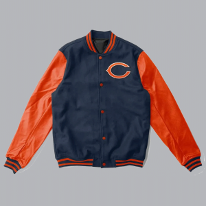 Chicago Bears Orange and Blue Letterman Jacket