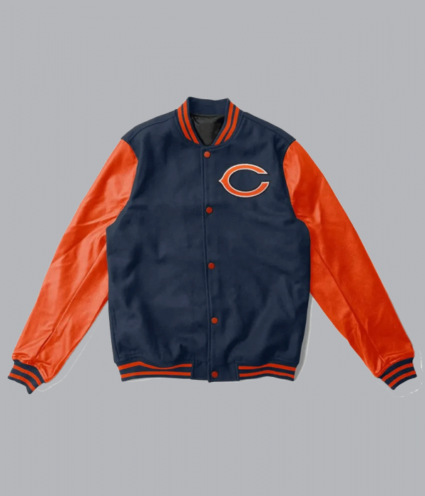 Chicago Bears Orange and Blue Letterman Jacket