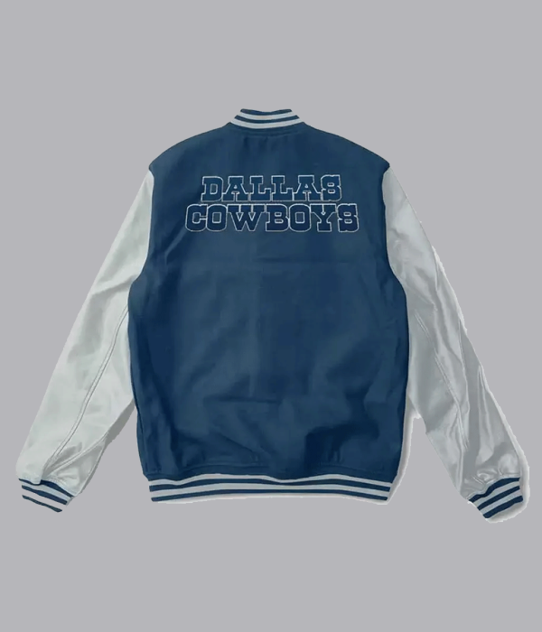 Dallas Cowboys Blue and Gray Wool/Leather Jacket