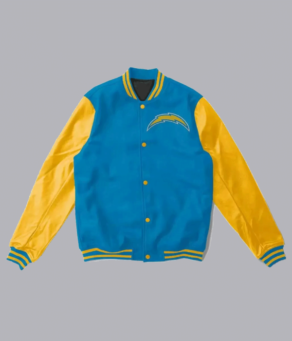 Los Angeles Chargers Yellow and Light Blue Varsity Jacket