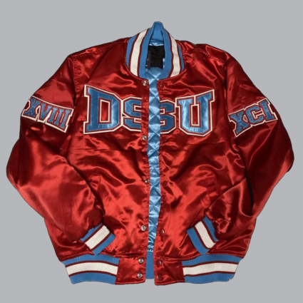 Men’s Burgundy Delaware State University Satin Jacket