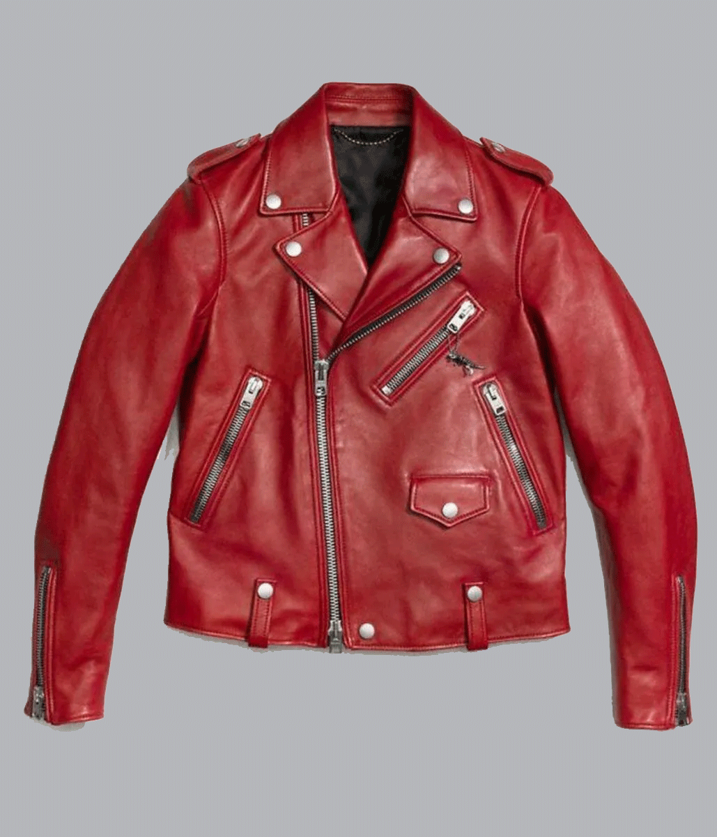 Motorcycle Cardinal Leather Jacket - A2 Jackets