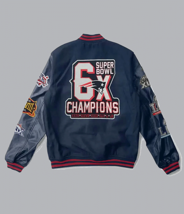 New England Patriots 6X Super Bowl Champions Navy Blue Jacket