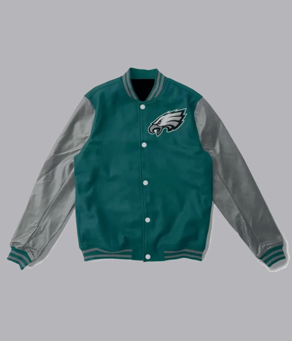 Philadelphia Eagles Grey and Green Varsity Jacket