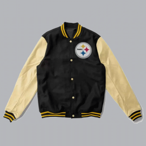 Pittsburgh Steelers Black and Cream Varsity Jacket