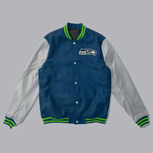 Seattle Seahawks Gray and Navy Blue Jacket