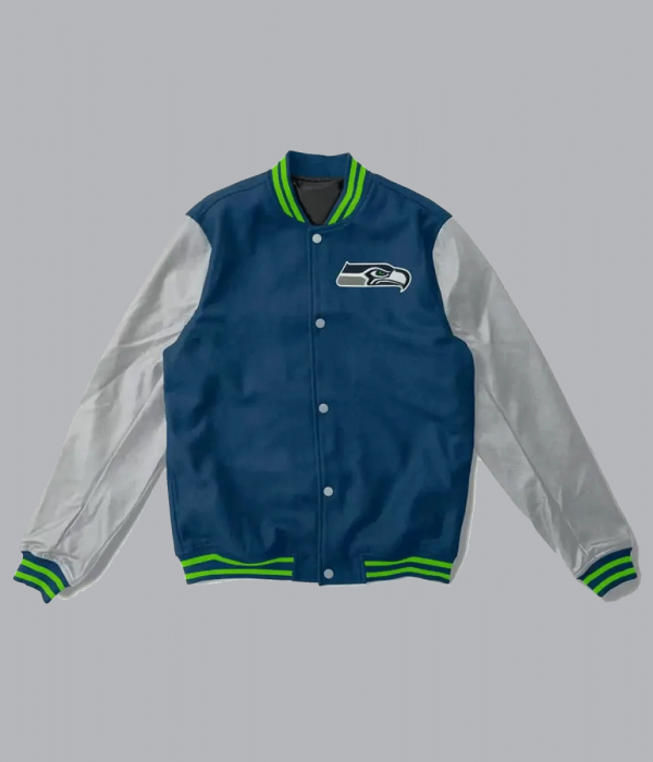 Seattle Seahawks Gray and Navy Blue Jacket