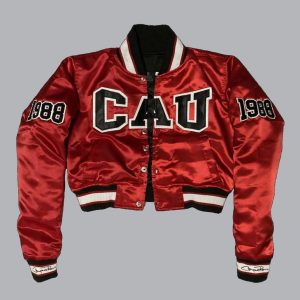 Women’s Clark Atlanta University 1988 Burgundy Satin Jacket