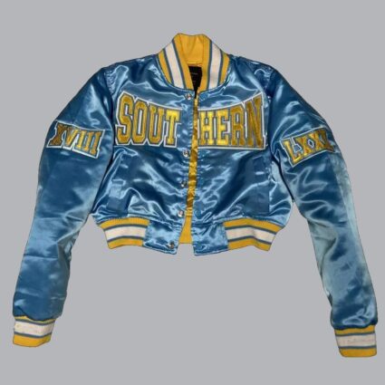 Women’s Cropped Southern University Bomber Satin Jacket