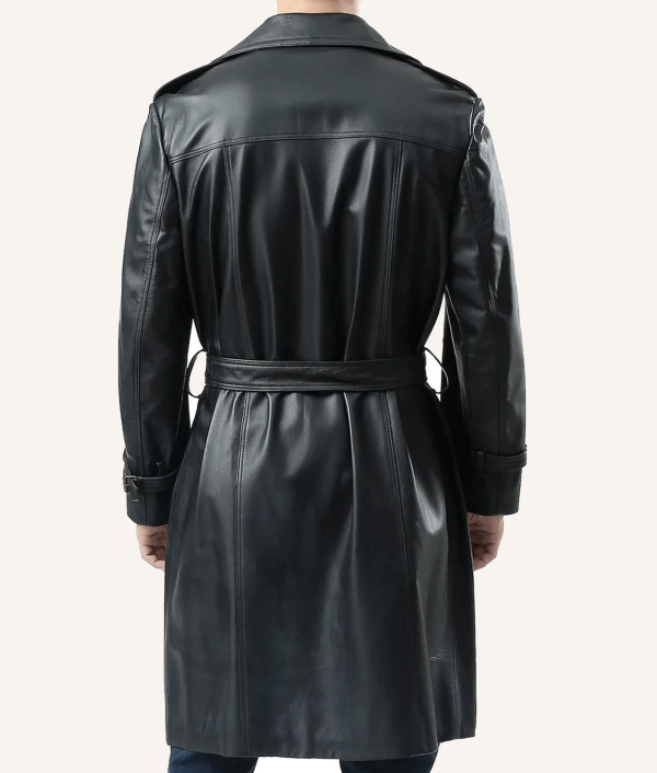 Adam Lambert Double Breasted Leather Black Coat