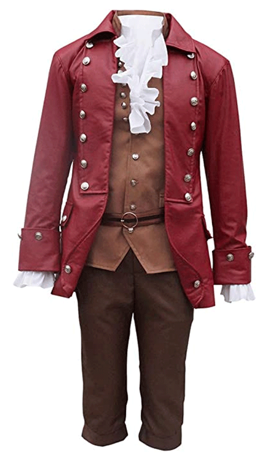 Beauty and The Beast Luke Evans Leather Red Jacket