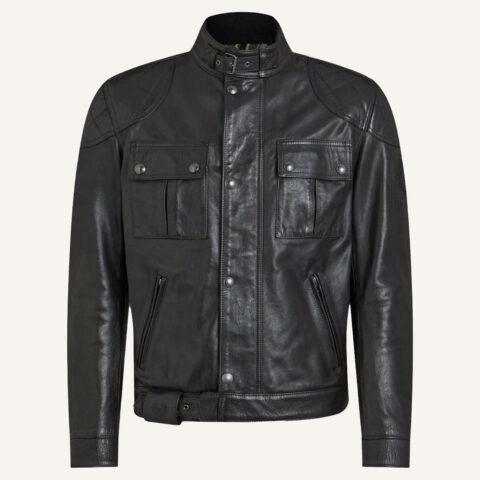 Belstaff Antique Black Brooklands Mojave Leather Jacket