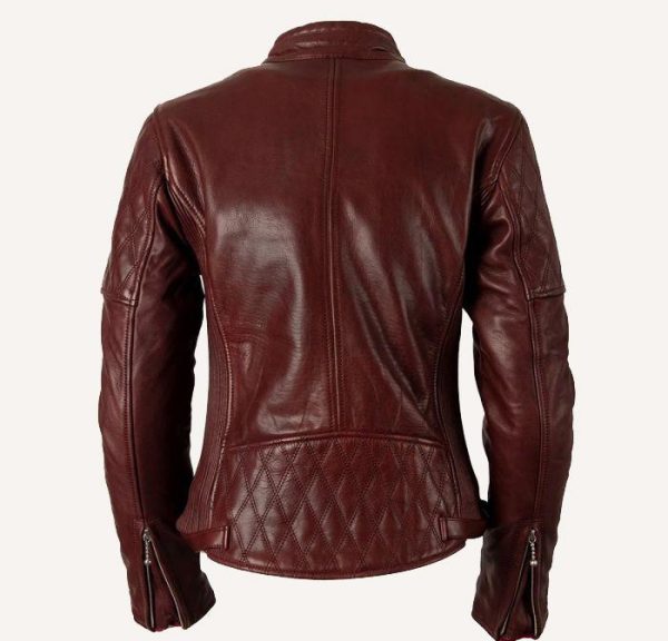 Bobber Womens Leather Burgundy Jacket