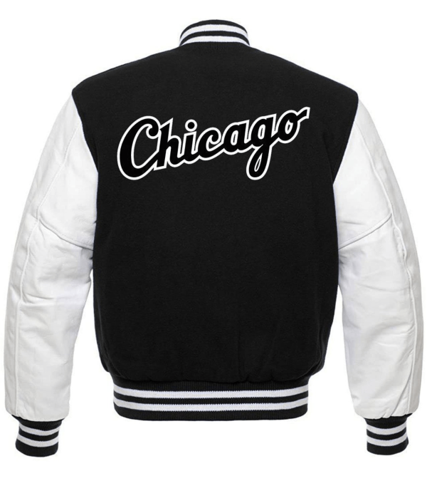 Chicago White Sox White and Black Varsity Jacket
