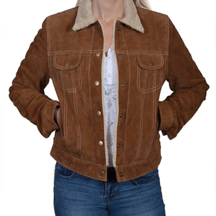 Fakes Emilija Baranac Brown Suede Leather Jacket