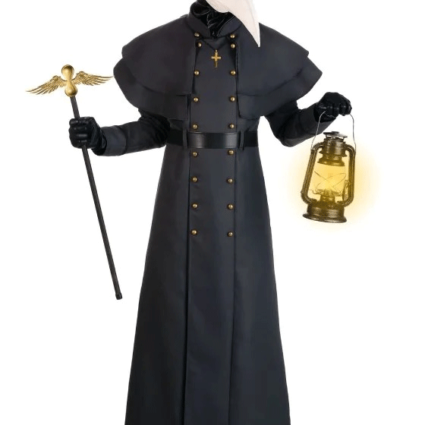 Halloween Classic Plague Doctor Black Coat
