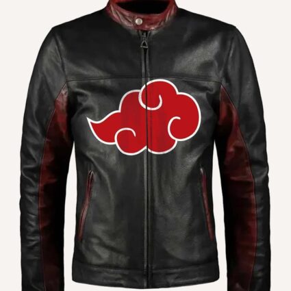 Itachi Uchiha Naruto Black Biker Leather Jacket