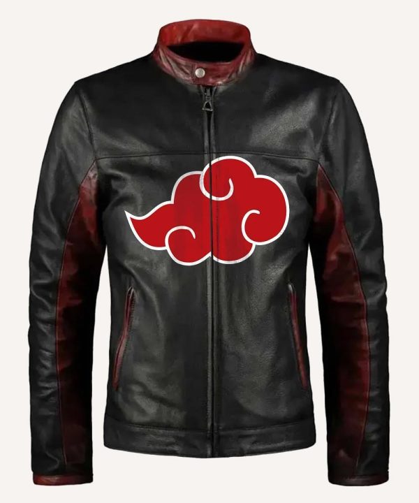 Itachi Uchiha Naruto Black Biker Leather Jacket