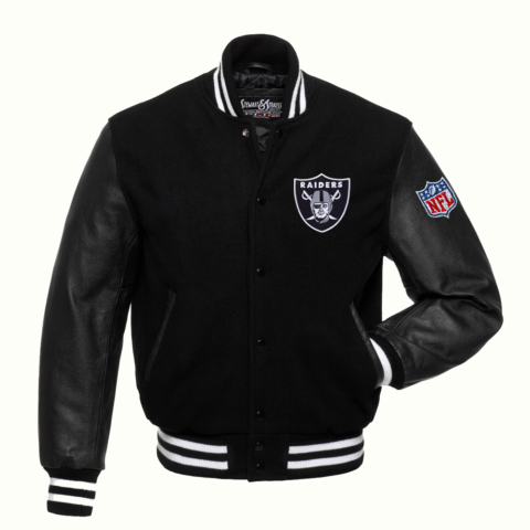 Las Vegas Raiders Black Letterman Jacket