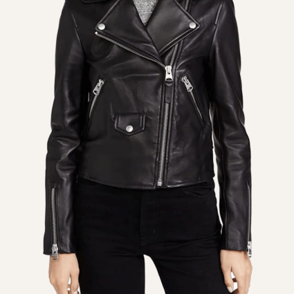Morgan Taylor Campbell The Imperfects Black Biker Leather Jacket