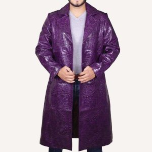 Suicide Squad Joker Crocodile Leather Coat