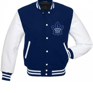 Toronto Maple Leafs Blue and White Varsity Jacket