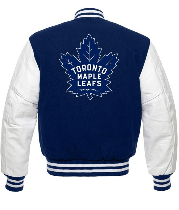 Toronto Maple Leafs White and Blue Varsity Jacket