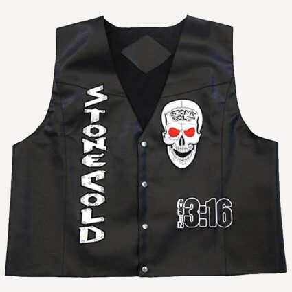 WWE Stone Cold Steve Austin 3:16 Skull Black Vest