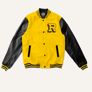 Yellow & Black Varsity Wool Letterman Jacket