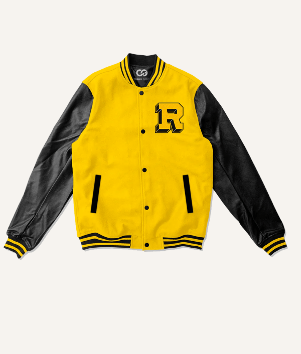 Yellow & Black Varsity Wool Letterman Jacket