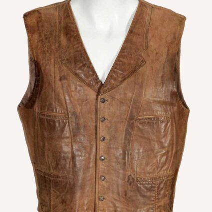 John Wayne Brown Leather Vest