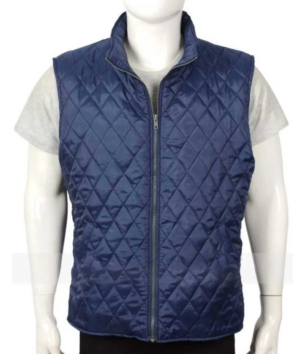 Kevin Costner Yellowstone Blue Quilted Vest