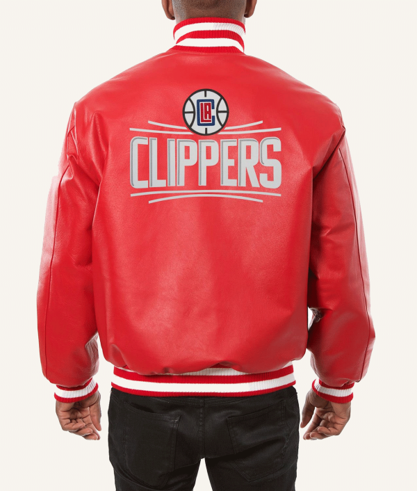 Los Angeles Clippers Varsity Leather Red Jacket