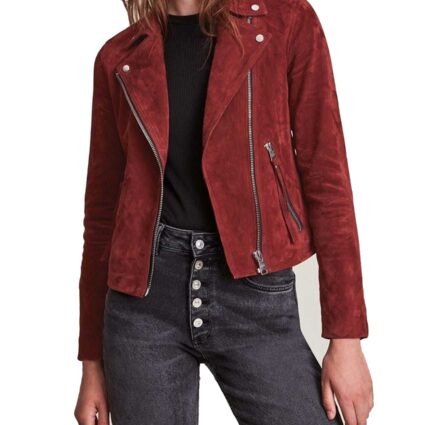 Love Victor Rachel Hilson Red Suede Jacket