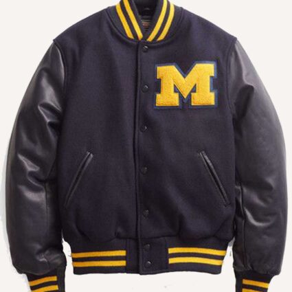 Men’s Black Michigan Letterman Jacket