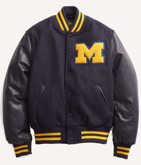 Men’s Black Michigan Letterman Jacket