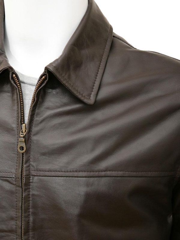 Men's Brown Harrington Leather Jacket